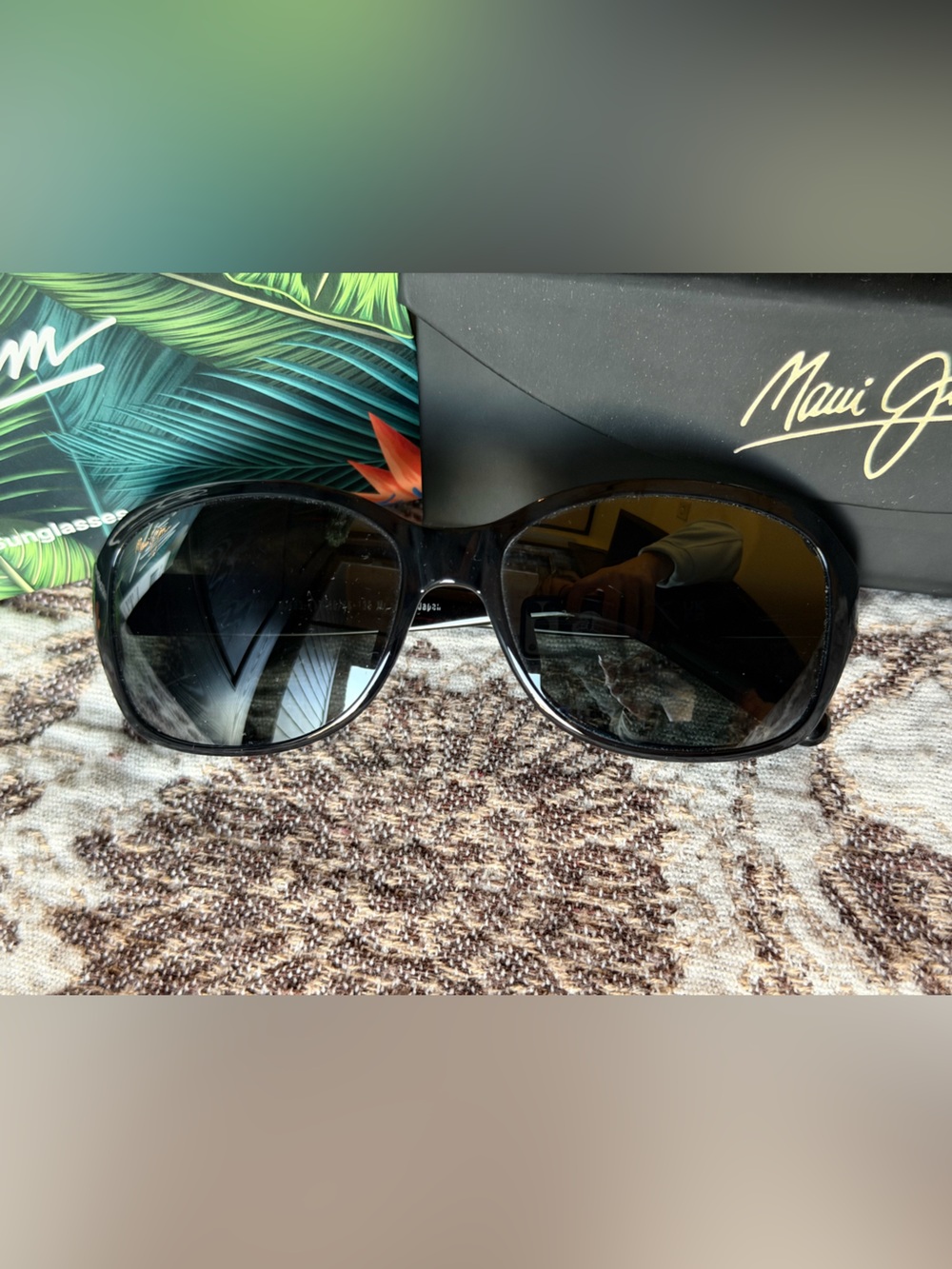 Maui Jim KOKI BEACH Black Grey Tortoise Sunglasses Neutral Grey MauiPure Lens - Picture 3 of 8